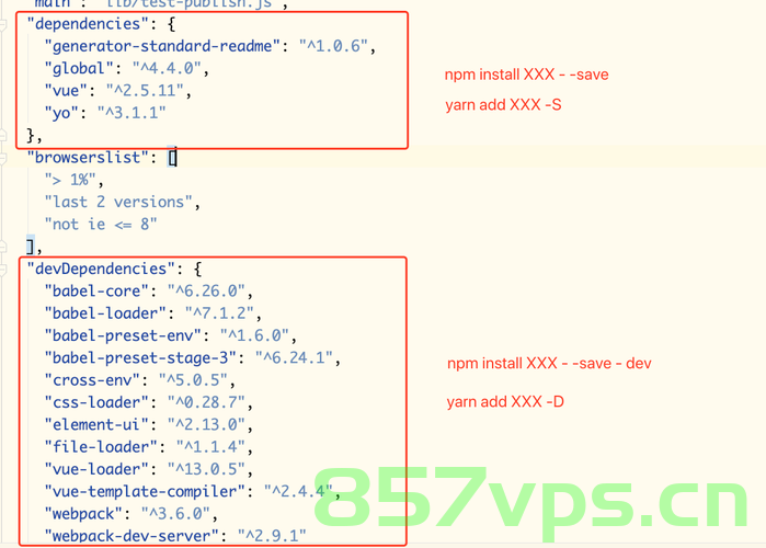 package.json 里面的 dependencies 和 devDependencies 的差异，package.json中dependencies与devDependencies的区别
