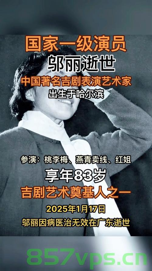 国家一级演员邬丽因病离世，演艺圈痛失巨星智能免费问答EasyAI m.857vps.cn，国家一级演员邬丽逝世，演艺圈巨星陨落，演艺圈痛失英才，国家一级演员邬丽逝世，演艺圈痛失巨星，巨星陨落忆英才，国家一级演员邬丽逝世，演艺圈痛失巨星，巨星陨落，英才永忆，国家一级演员邬丽逝世，演艺圈痛失巨星，巨星陨落引哀思 第2张