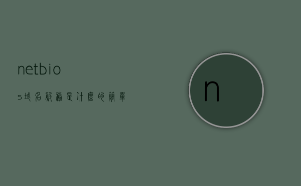 netbios域名服务是什么的简单介绍，NetBIOS域名服务的简介