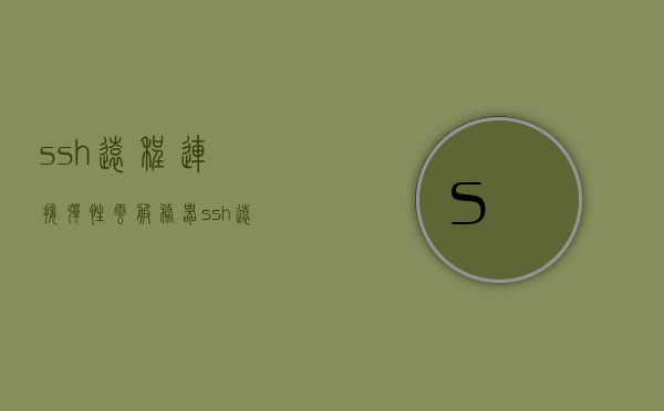 ssh远程连接弹性云服务器（ssh远程连接执行命令），SSH远程连接弹性云服务器执行命令指南