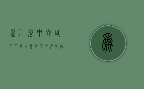 为什么中文域名不能用（为什么中文域名不流行），中文域名为何不被广泛使用（流行原因解析）
