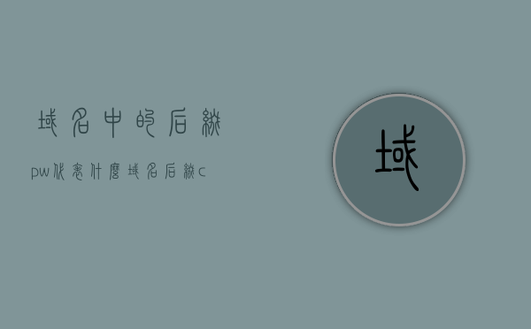 域名中的后缀pw代表什么（域名后缀cyou），域名后缀pw的含义及与cyou后缀的关联解析，域名后缀pw与cyou的含义及关联解析