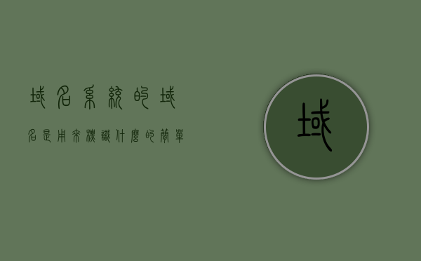 域名系统的域名是用来标识什么的简单介绍，域名系统在互联网中的标识与用途简介，域名系统简介，域名的标识作用与互联网中的用途，域名系统简介，域名的标识作用及其在互联网中的用途