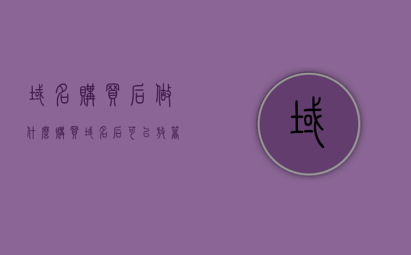 域名购买后做什么（购买域名后可以放着不使用吗），购买域名后应该如何操作？域名闲置不用是否可行？