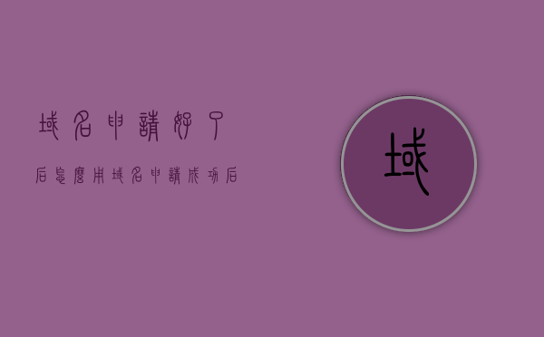 域名申请好了后怎么用（域名申请成功后怎么做网站），域名申请好后如何搭建网站，详细步骤指南
