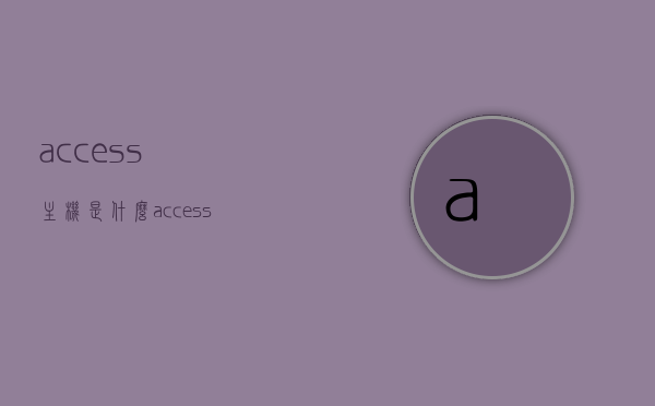 access主机是什么（access是干嘛用的），Access主机介绍及功能解析，Access主机介绍与功能解析，什么是Access主机及其用途？，Access主机介绍，功能、用途及解析