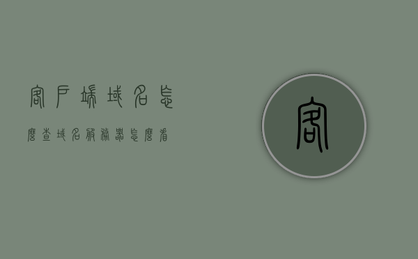客户端域名怎么查（域名服务器怎么看），如何查询客户端域名及域名服务器信息？，如何查询客户端域名及域名服务器信息？完整教程与步骤解析