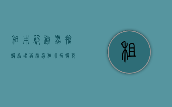租用服务器抢购原理（服务器租用抢购秒杀），租用服务器抢购原理揭秘，秒杀活动的背后技术操作之道