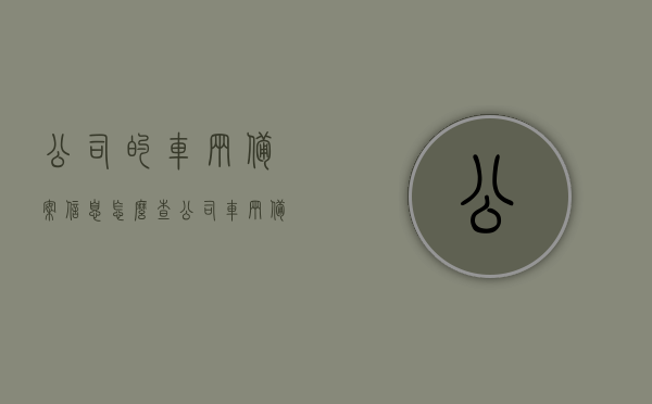 公司的车辆备案信息怎么查（公司车辆备案表），如何查询公司车辆备案信息及备案表详解