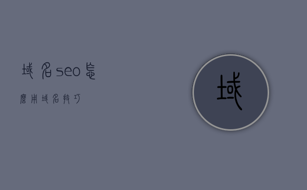 域名seo怎么用（域名技巧），域名SEO使用技巧及域名优化策略，域名SEO使用技巧与策略，优化域名实现更高搜索排名