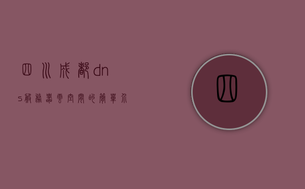 四川成都dns服务器云空间的简单介绍，四川成都DNS服务器云空间简述
