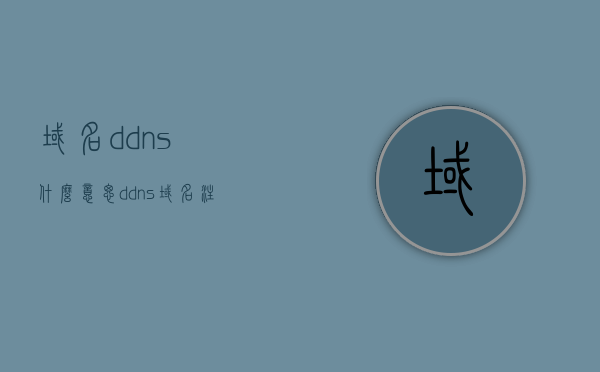 域名ddns什么意思（ddns域名注册），DDNS域名注册详解，概念与操作指南