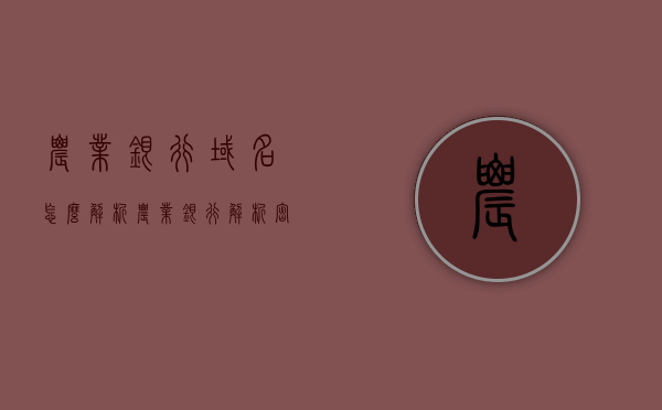 农业银行域名怎么解析（农业银行解析密码错误是什么意思），农业银行域名解析详解，解析密码错误原因及解决方案，农业银行域名解析指南，解析密码错误原因与解决方案，农业银行域名解析指南，解析密码错误原因及解决方案详解