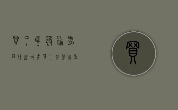 买了云服务器买什么域名（买了云服务器能干啥），买了云服务器后应该怎么选择域名？揭秘云服务器的多种用途