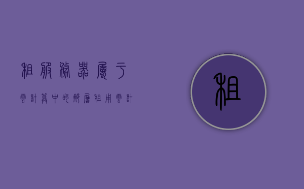 租服务器属于云计算中的那层（租用云计算服务器），租服务器属于云计算的哪一层服务？