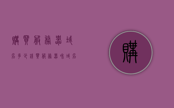 购买服务器域名多少钱（买服务器和域名多少钱），购买服务器域名费用详解，了解服务器和域名的价格构成