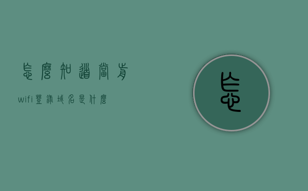 怎么知道当前wifi登录域名是什么（怎么知道当前wifi登录域名是什么），如何查询当前WiFi登录域名？