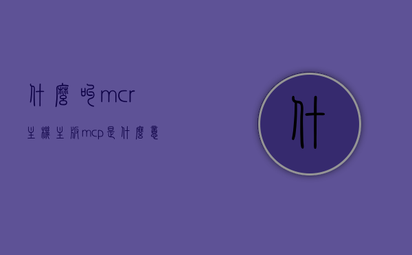 什么叫mcr主机（主板mcp是什么意思），关于MCR主机与主板MCP的解析与介绍，MCR主机解析与主板MCP介绍，定义、功能及特点，关于MCR主机与主板MCP的详解，定义、功能、特点全面解析与介绍