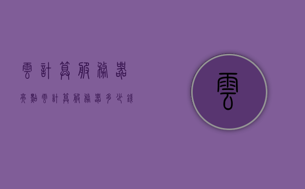 云计算服务器亮点（云计算服务器多少钱一台），云计算服务器的优势与价格探究，亮点解析及成本分析