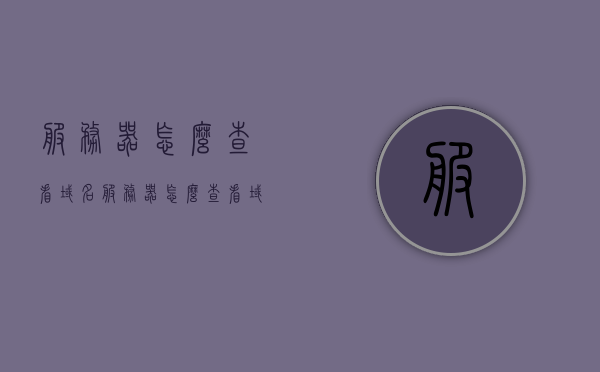 服务器怎么查看域名（服务器怎么查看域名地址），如何查看服务器上的域名地址？