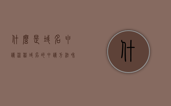 什么是域名申请流程（域名的申请方法和步骤），域名申请流程详解，从申请方法到步骤全解析