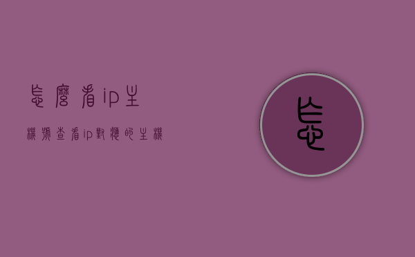 怎么看ip主机号（查看ip对应的主机名），如何查看IP对应的主机名及主机号解析，IP主机号解析，查看IP对应的主机名及主机号详解，详解，如何查看IP对应的主机名及解析IP主机号