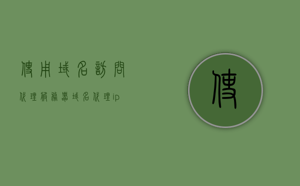 使用域名访问代理服务器（域名代理ip），域名代理服务器访问指南，域名代理IP的使用教程，域名代理服务器访问指南，使用域名代理IP的教程