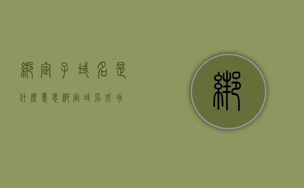绑定子域名是什么意思（绑定域名成功），子域名绑定成功解析，绑定子域名的含义与操作过程