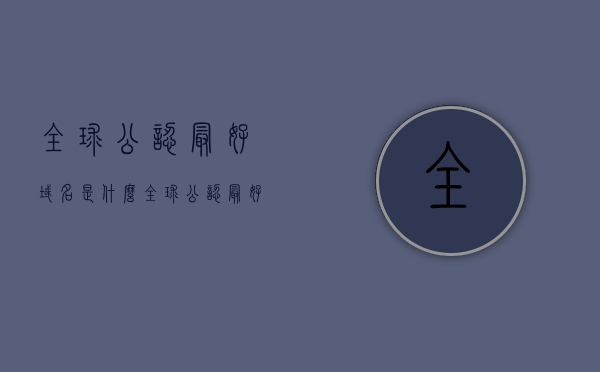 全球公认最好域名是什么（全球公认最好域名是什么名字），全球公认最佳域名名称揭秘