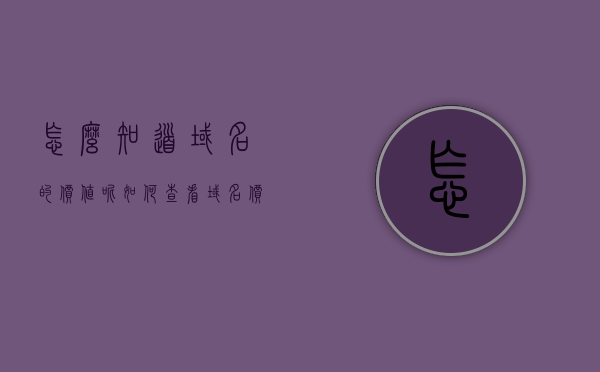 怎么知道域名的价值呢（如何查看域名价值），如何评估域名价值，方法与技巧全解析 第1张