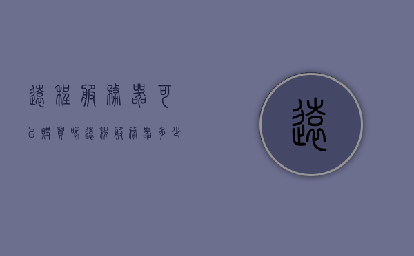 远程服务器可以购买吗（远程服务器多少钱），远程服务器的购买与价格探讨