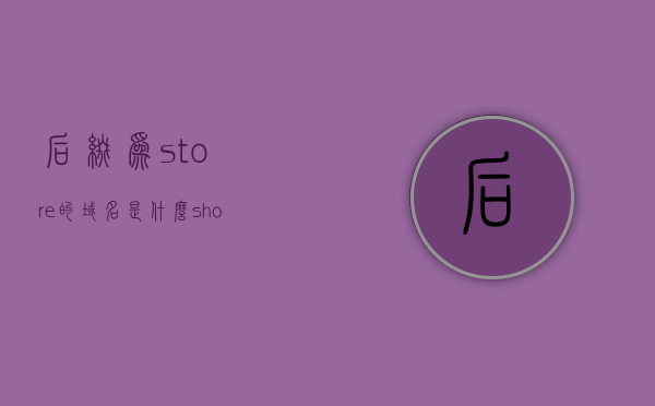 后缀为store的域名是什么（shop后缀域名），shop后缀域名解析及store域名的含义