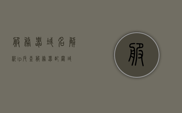 服务器域名解析ip反查（服务器配置域名解析），服务器域名解析与IP反查，配置域名解析详解