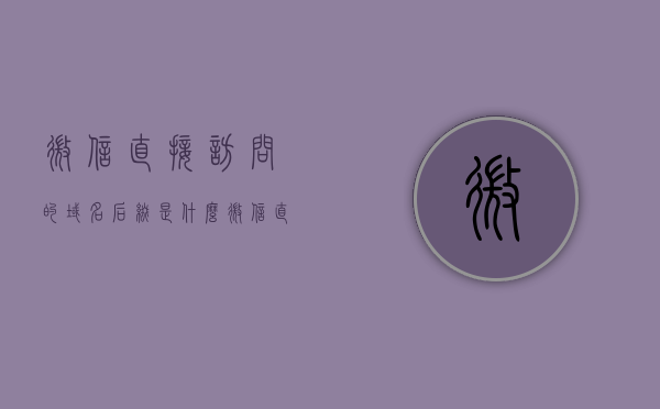 微信直接访问的域名后缀是什么（微信直接访问的域名后缀是什么呢），微信直接访问的域名后缀解析