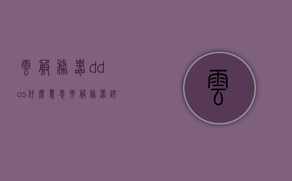 云服务器ddos什么意思（云服务器详解），云服务器详解，DDoS攻击及其影响解析