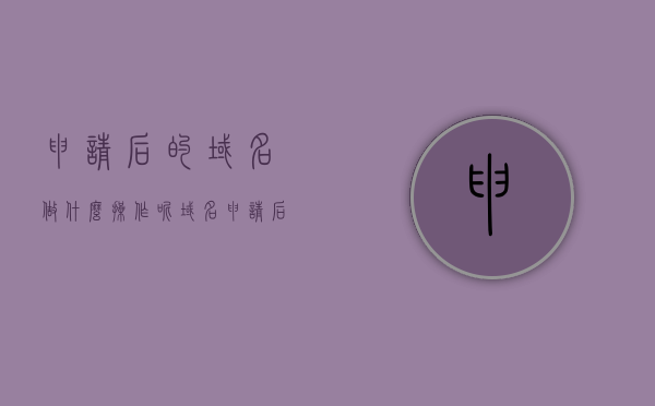 申请后的域名做什么操作呢（域名申请后该如何使用），申请域名后的操作指南，如何正确使用和管理你的域名？，申请域名后的操作指南，正确使用和管理你的域名，申请域名后的操作指南，正确使用和管理你的域名