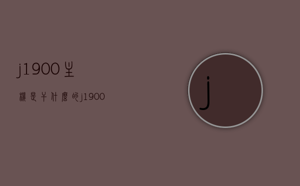 j1900主机是干什么的（j1900ic），J1900主机（J1900IC）功能及应用简介，J1900主机功能及应用简介，了解J1900IC的用途和特点，J1900主机功能及应用简介，了解J1900IC的用途和特点概述