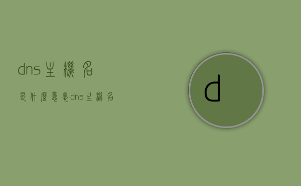 dns主机名是什么意思（dns主机名称是什么），DNS主机名的含义及名称解析，DNS主机名称详解