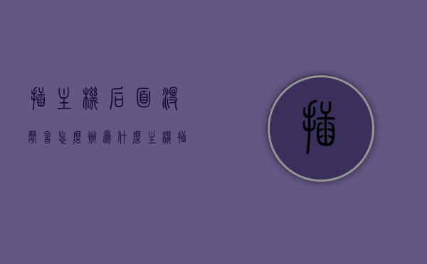 插主机后面没声音怎么办（为什么主机插上喇叭还是没声音），解决主机无声问题，插主机后面喇叭无声怎么办？