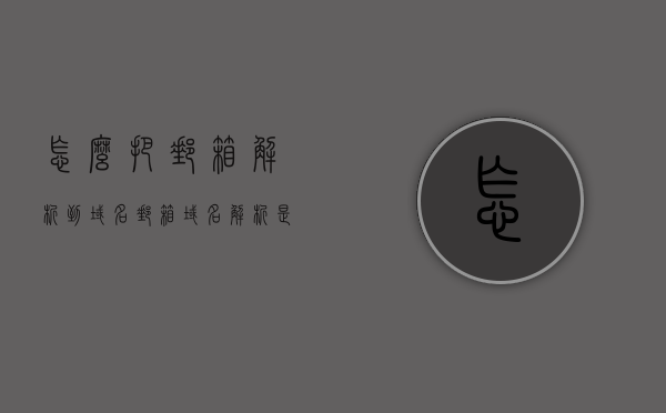 怎么把邮箱解析到域名（邮箱域名解析是什么意思?），邮箱域名解析详解，如何解析邮箱到域名？