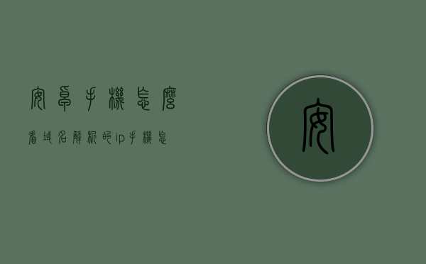 安卓手机怎么看域名解析的ip（手机怎么看域名的ip地址），安卓手机如何查看域名解析的IP地址（手机域名IP查询方法），安卓手机域名解析IP地址查询方法，如何查看手机域名对应的IP地址，安卓手机域名解析IP地址查询方法及域名到IP的转换