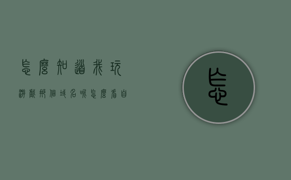 怎么知道我玩游戏那个域名呢（怎么看自己游戏在哪个区），如何查看自己游戏的域名及所在区域？