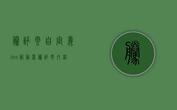 腾讯云自定义dns服务器（腾讯云内网dns），腾讯云自定义DNS服务器解析指南（内网DNS设置）