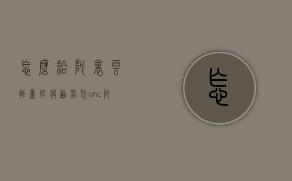 怎么给阿里云轻量级服务器装vnc（阿里云服务器安装yum），阿里云轻量级服务器VNC安装指南，通过yum进行便捷部署，阿里云轻量级服务器VNC安装指南，通过yum便捷部署vnc软件
