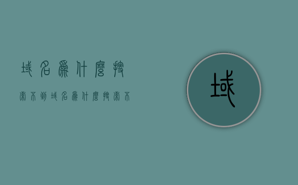 域名为什么搜索不到（域名为什么搜索不到网络），域名无法搜索的原因解析，为何域名无法连接到网络？