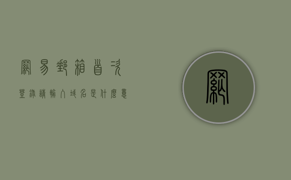 网易邮箱首次登录请输入域名是什么意思（请输入网易邮箱账号），网易邮箱首次登录的域名解析及账号输入指南