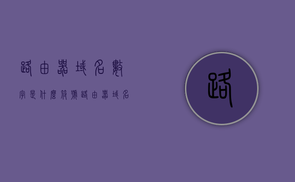 路由器域名数字是什么符号（路由器域名是什么意思呢），路由器域名解析及符号详解，路由器域名解析详解，符号含义与域名解析过程探究