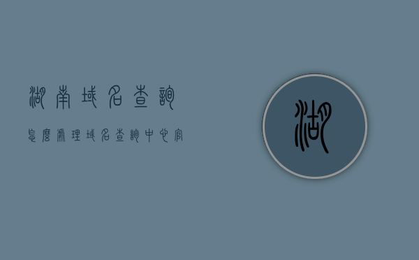 湖南域名查询怎么处理（域名查询中心官网），湖南域名查询处理指南（域名查询中心官网版）