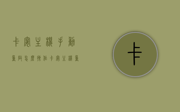 卡宴主机手动重启怎么操作（卡宴主机重启方法），卡宴主机重启方法详解，手动重启操作指南