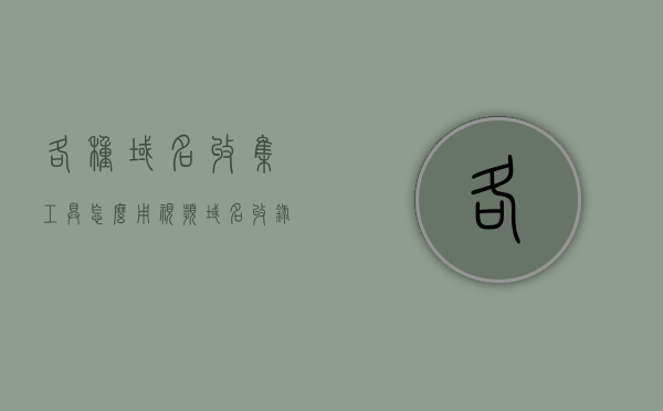 各种域名收集工具怎么用视频（域名收录查询工具），视频教程，如何使用域名收集工具与域名收录查询工具操作指南